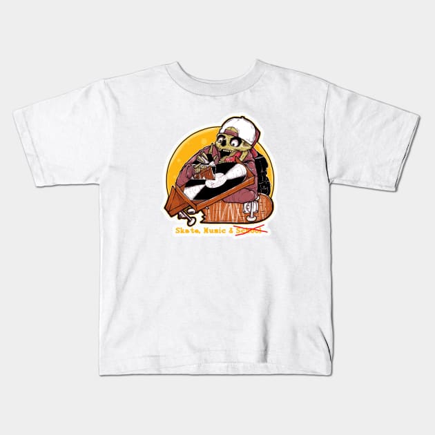 Pizza Skate Kids T-Shirt by Skully Lolly